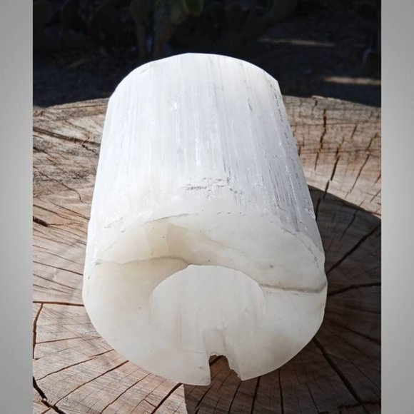 SELENITE slanted lamp Crown CHAKRA : Purification 01 - Picture 11 of 13